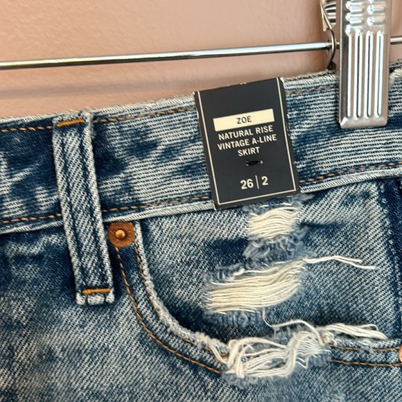 New Abercrombie & Fitch Zoe Natural Rise Vintage A-Line Skirt Jean Size 2 - Picture 4 of 14